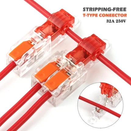 T-Type Stripping Free Wiring Connector Splice Junction box lever