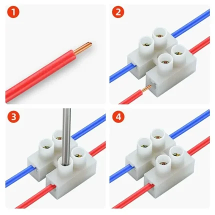 20Pcs Plastic LED Lighting Terminal Block 2P/3P 2 In 2 Out 3 In 3 Out Wire Connector 10A Screw Cable Connector