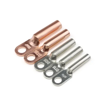 1~30Pcs DT-10 16 25 35 50 Copper Crimp Cable Terminal Tube Wire Connector Non-Insulated Splice Ring Lugs Circular Bolt Hole Nose