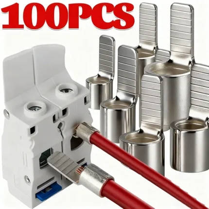 100/10PCS Copper Silver Plating Terminal Circuit Breaker Plug Pin-Shaped Cable Wire Lug Insert Crimp Terminal C45 Air Switch Lug