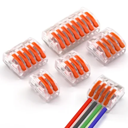 10PCS Lever Wire Quick Connectors 2 3 4 5 Ports Mini Fast Universal Compact Conductor Wiring Push in Terminal Block 2-8 Pin